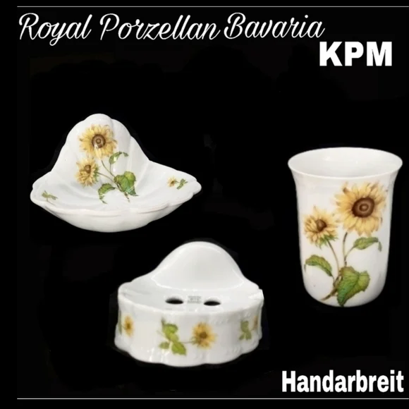 Vintage (1950's?) Wall Toothbrush/ soap & cup Royal porzellan Barvaria KPM