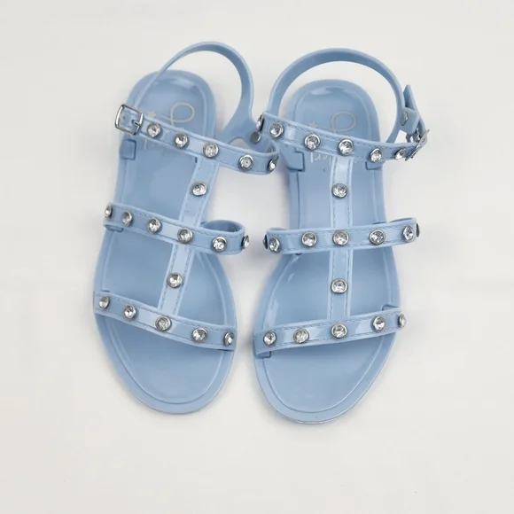 Olivia Miller Girl Blue PVC Studded Sandals