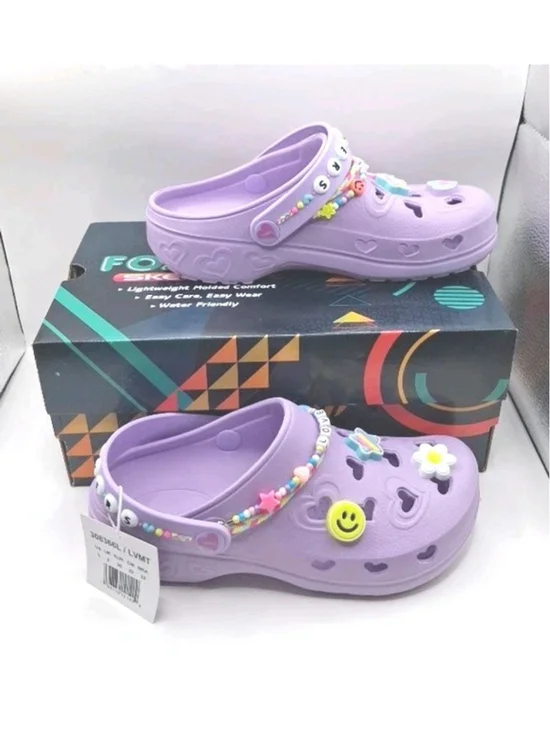 skechers foamies girls Size 3 Charming Friends Color Lavender NIB