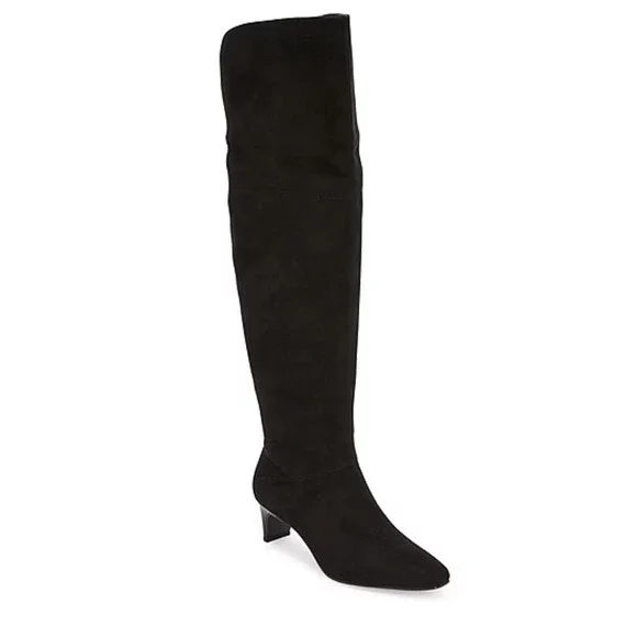 Worthington Palmetto Faux Suede Over the Knee Black High Boots Size 6M *NIB*‎