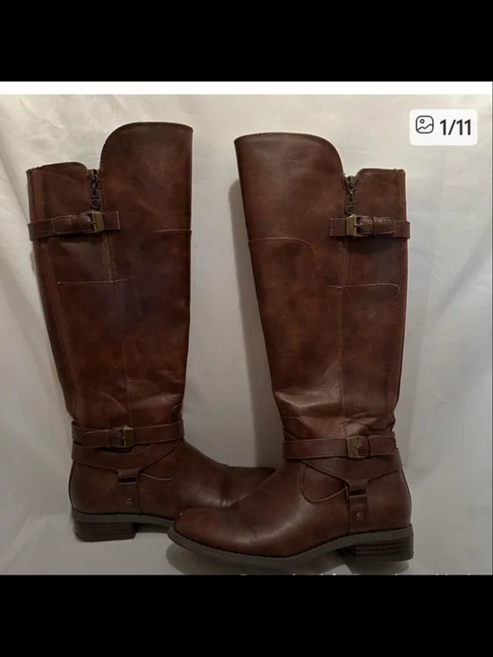 Guess Women's Brown Leather Knee-High Riding Boots SizE 7