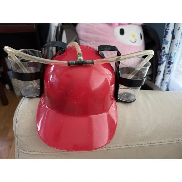 Red Beer Soda Straw Helmet  By Spencer Gifts