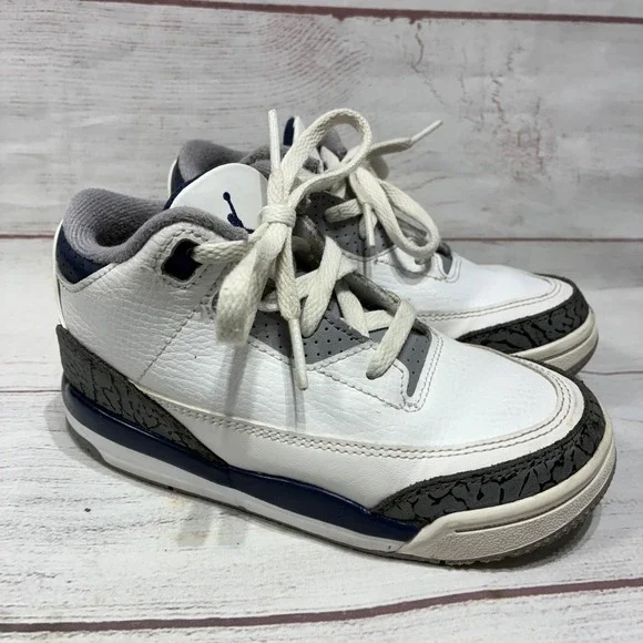 Nike Air Jordan 3 Retro‎ TD White Midnight Navy 10C DM0968-140