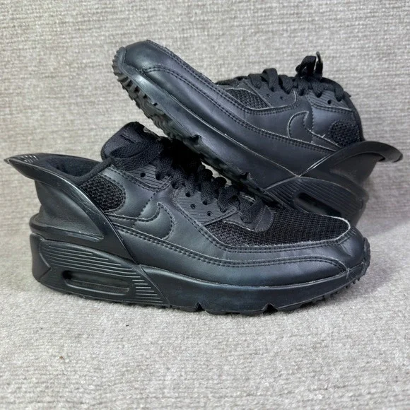 Nike‎ Air Max 90 FlyEase Kids 4.5Y Black Triple CV0526-002