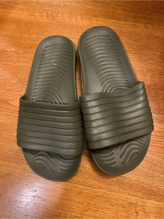 Olive Green Slide Sandals