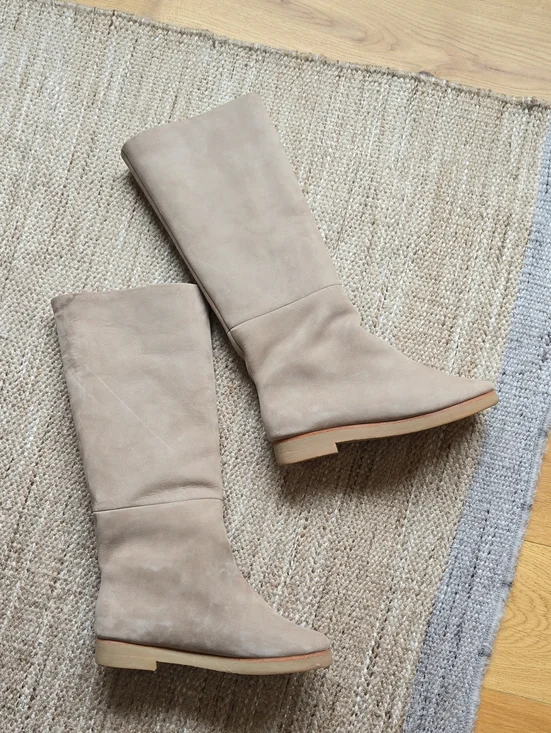 Lauren Manoogian Tall Suede-like Neutral Knee Boots, Size 7, Quiet Lux, Comfort