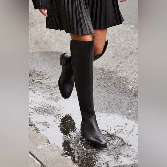 Blondo Leather Waterproof Over the Knee OTK Boot Block Heel 6