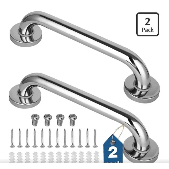 2‎ Pack Shower Grab Bar, Stainless Steel Bathroom 2 pack 12 inch, Silver