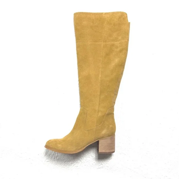 Marc Fisher LTD Escape Tall Suede‎ Knee-High Boots Tan/Camel Size 8.5 Block Heel