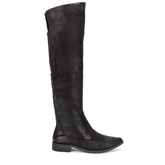 Free People Brenna Over the Knee Boot Black Size 36 NWT