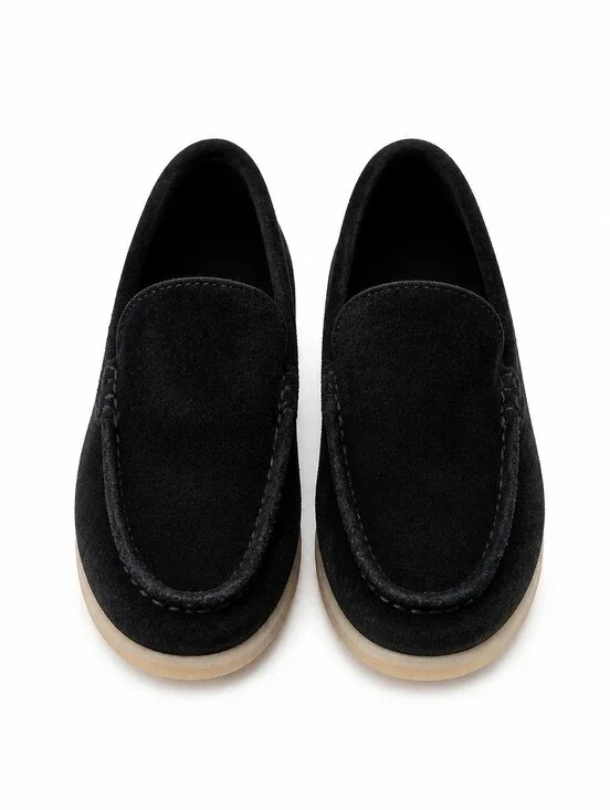 Kids Scarosso Ludovico Black suede loafers US Sz 12 EU Sz 29
