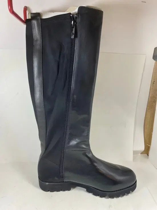 Donald Pliner Black Knee High Riding Boots Womens 9W Leather Tall Boots