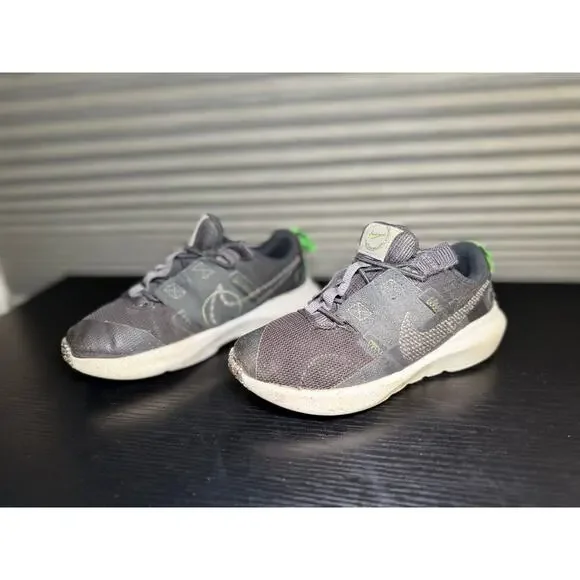 Nike Crater Impact Kids Sneakers Gray Green Size 12C Crater Foam Lightweight