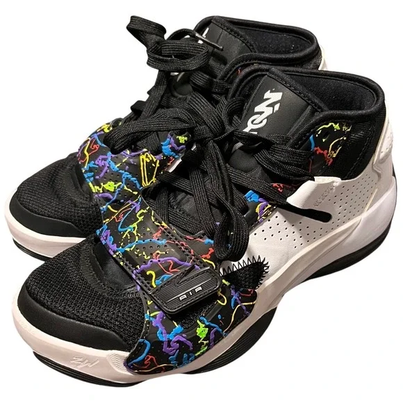 Nike‎ Jordan Zion 1 Size 6.5Y Black White Multi Color Basketball Shoes