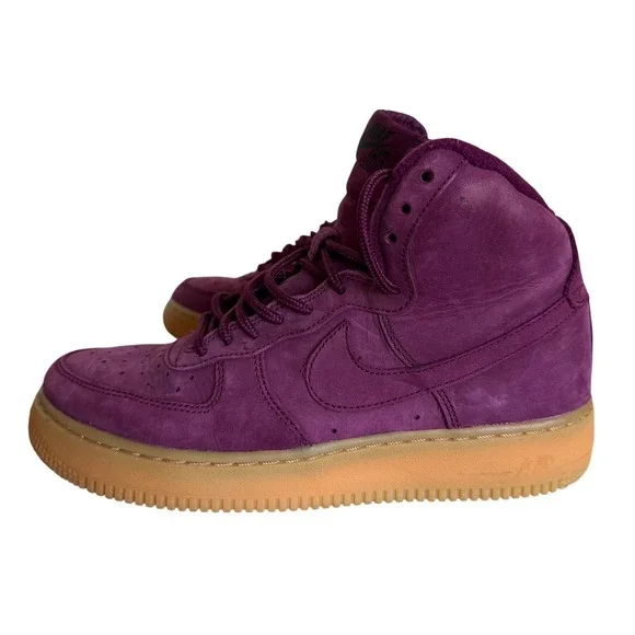 Nike Air Force 1 High WB Bordeaux Shoes 922066-600 6.5Y Suede Purple Gum Sole