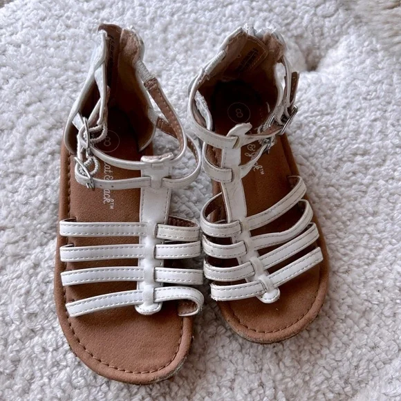 Cat & Jack White Gladiator Sandal Girls Size 8