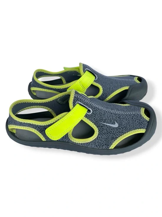 Nike Kids Sunray Protect “Volt Neon Gray Open-Toe Water Casual Sandals size 2