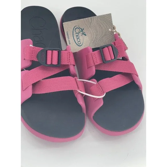 CHACO CHILLOS SLIDE SANDALS Pink Adjustable Size 6 Kids‎ New
