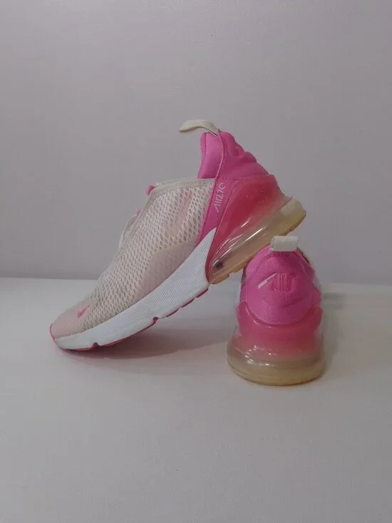 Nike Air Max 270 GS White Pink Foam Running Shoes FZ3560-100 Youth Size 3Y