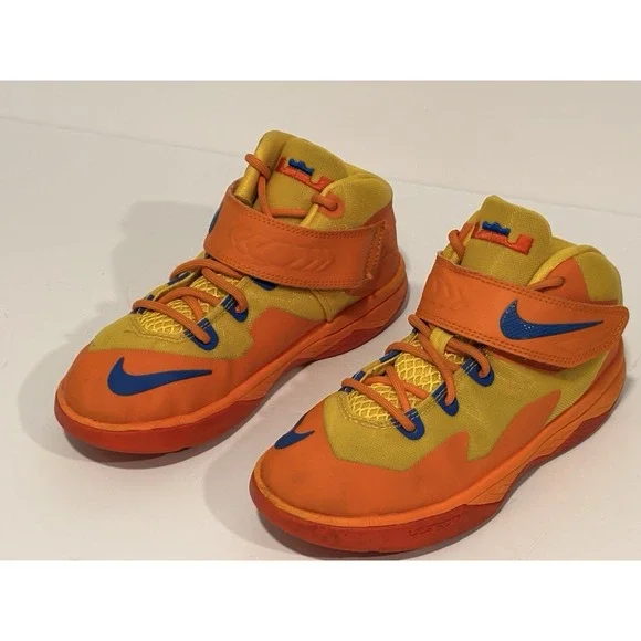 Nike Zoom Hyperrev Total Orange Yellow Blue 653646-700 Size 2Y Lebron‎ Sneakers