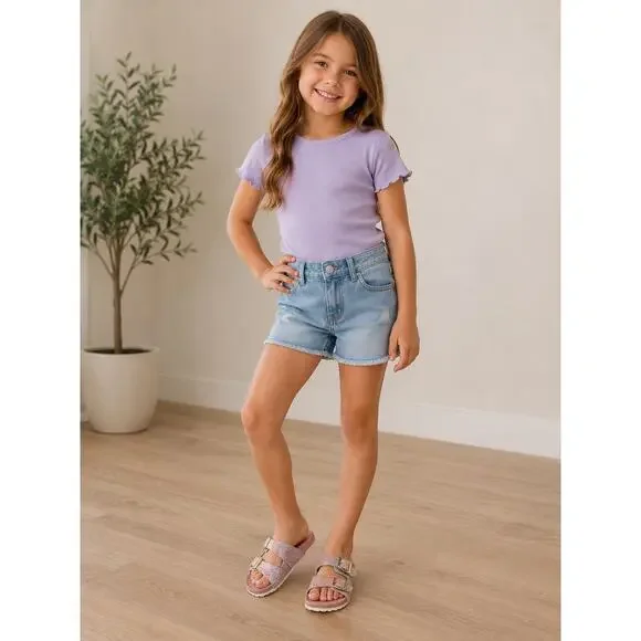 Wonder Nation Girls Glitter Double Buckle Slide Sandals Pink Rainbow Sparkle 3