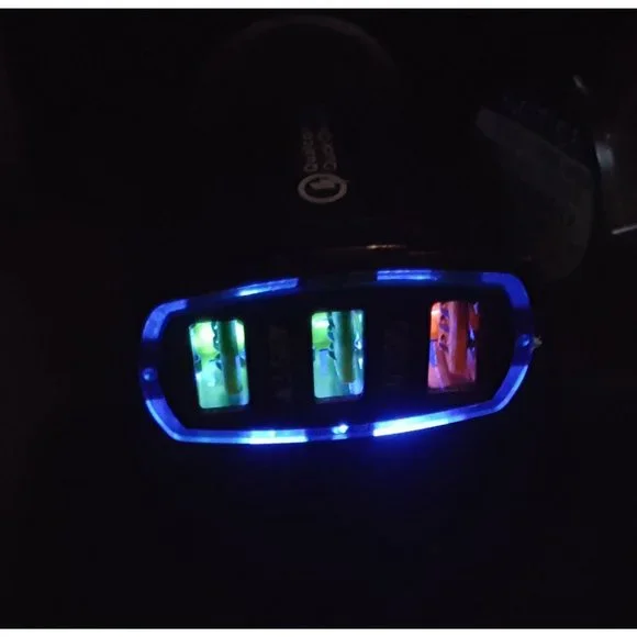 3 Port Car Phone Charger with LED Lighted Port, charges 3 devices simultaneously