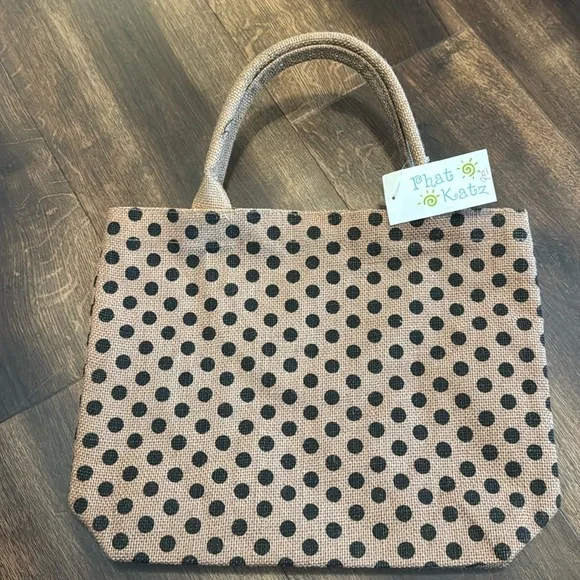 Phat Katz Woven Polka-Dot Tote Bag