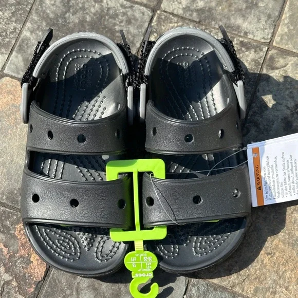 CROCS Black Sandals Classic Style with Perforated Design NEW