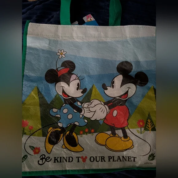 🦋 Disney Eco Tote with Mickey and Minnie in Red, Blue, and Green
