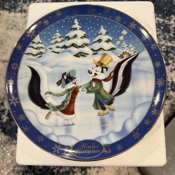Vtg Warner Bros Looney Tunes WINTER ROMANCE Pepe & Penelope Collector Plate #569