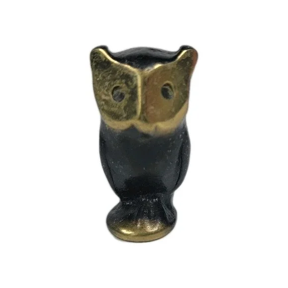 Vintage Walter Bosse Brass Owl Miniature Figure MCM 1.75