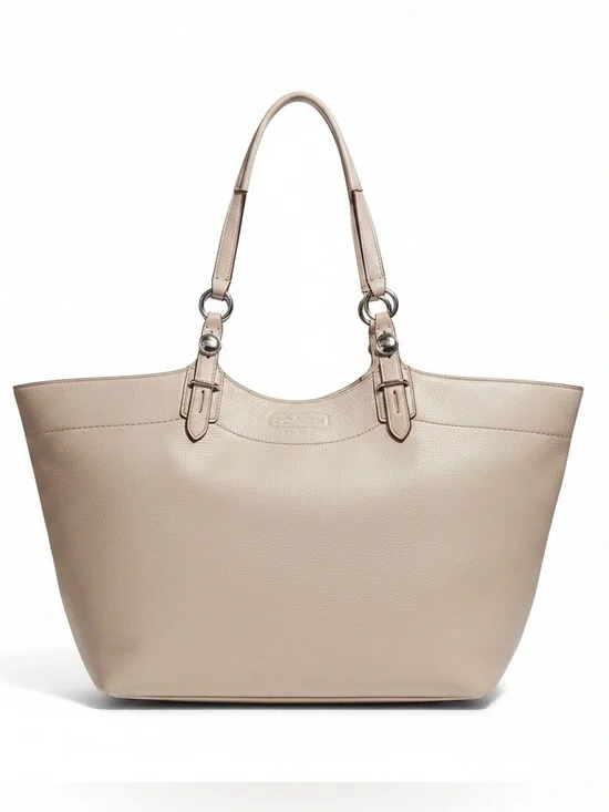 Coach Carly Tote F16174 Pearlized Champagne Shell Leather Shoulder Bag Large