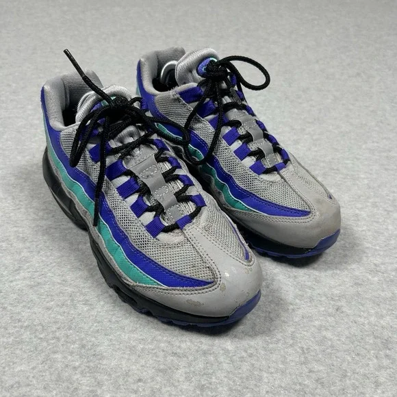 🔥 Nike Air Max 95 OG Aqua Wolf Grey Grape Purple Sneakers Sz‎ 5.5Y AT2865-001