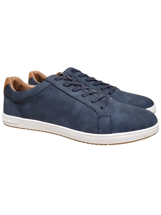 Madden Men Blixin Low Top Lace Up Sneakers Size US 12M Navy Blue Faux Nubuck
