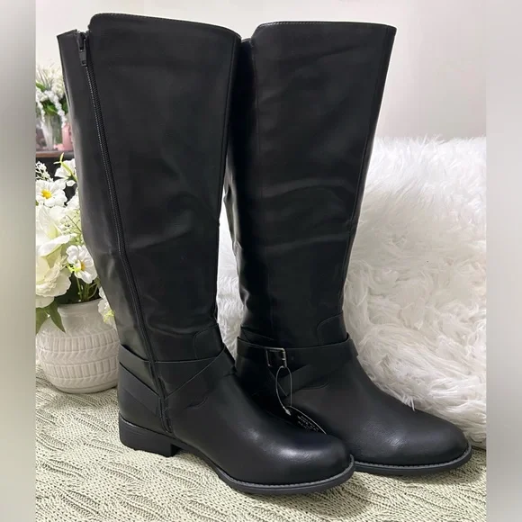 NWT Style & Co. Black Size 12M Over-the-Knee Riding Boots