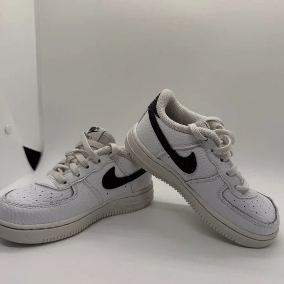 Nike Air Force 1 Low Toddler Shoes White Black Cz1691 100 Size 9c Sneakers Child