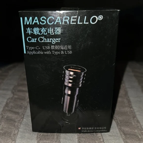 Black Car Charger - Type-C & USB