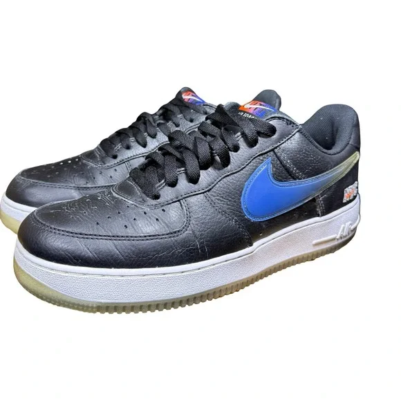Kith Nike Air Force 1 Low NYC Away Black Blue Orange CZ7928-001 Mens Size 10