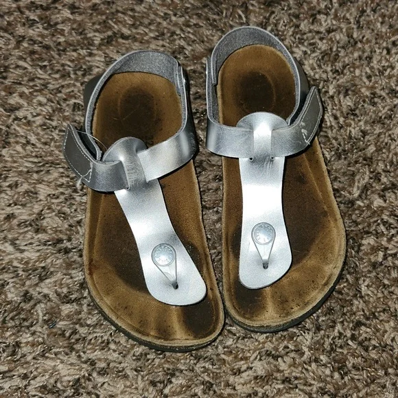 Birkenstock Papillio silver platform sandals 32