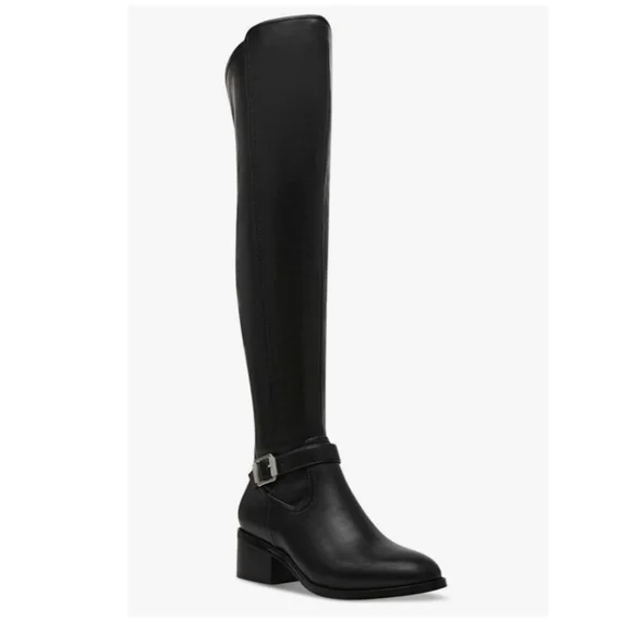 DV Dolce Vita Elyse Black Over The Knee Riding Boots Buckle Detail Women’s 7