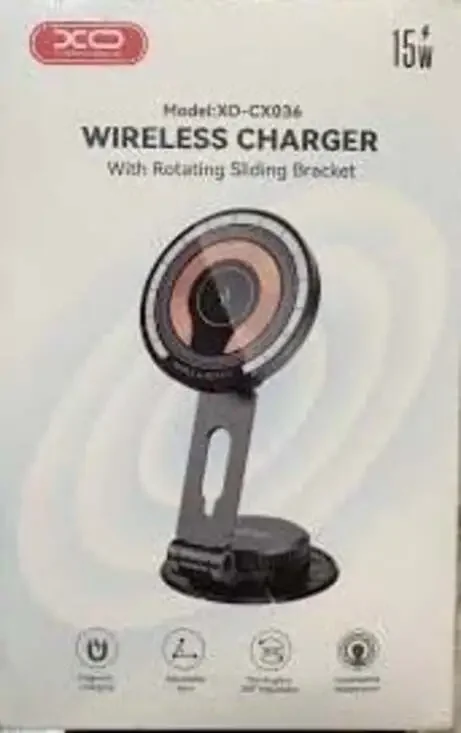 XO Model XD-CX036 15W Wireless Charger with Rotating Sliding Bracket