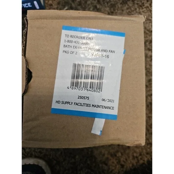 Pack‎ of 2 HD Supply Bath Exhaust Motor and Fan (250575) NIB
