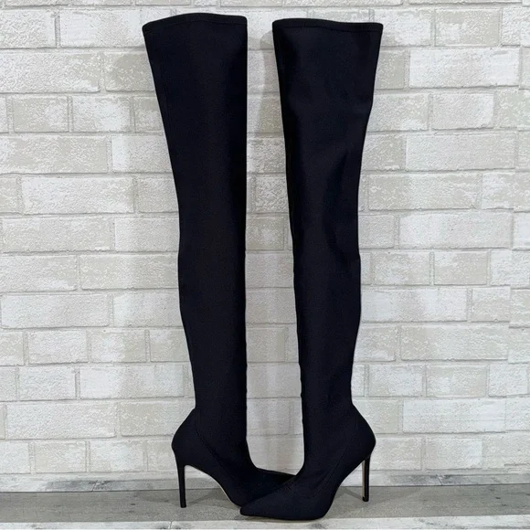 STUART WEITZMAN Ultrastuart Satin Over The Knee Boots - Balck - Sz - 5.5