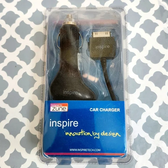 Inspire Black Car Charger for Zune New