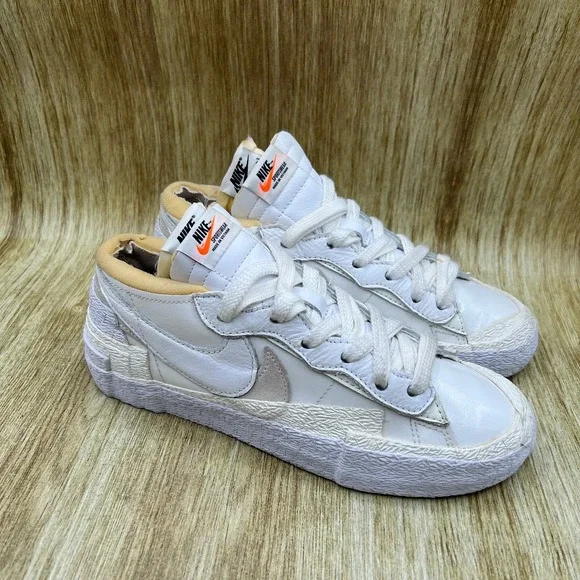 Nike Blazer Low x Sacai Men's Size 6.5 Women's 8 White Sail Shoes DM6443-100