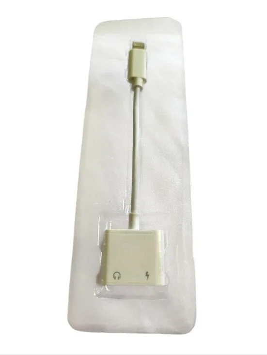 2 IN 1 Headphone Adapter Jack Lightning to 3.5mm AUX Cord Splitter for iPhone