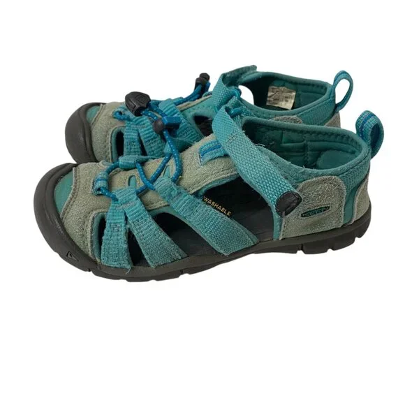 Keen Light Blue Hiking Sandals Fisherman Adjustable Straps Washable Kids 2‎