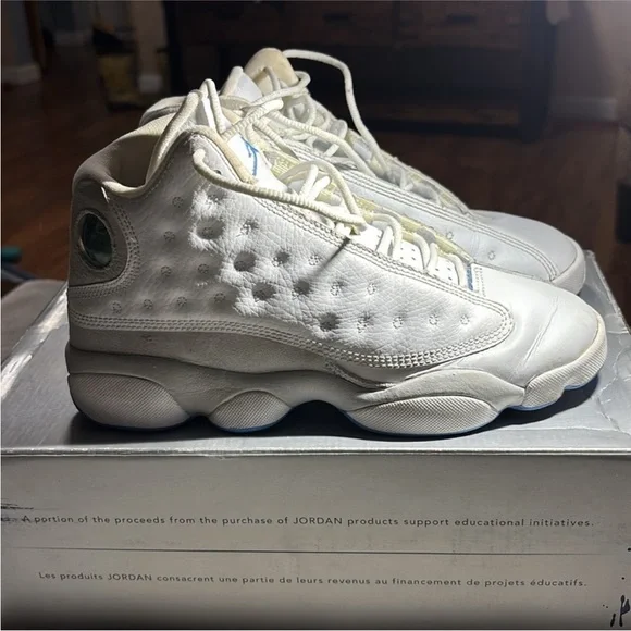 Nike Air Jordan 13 Retro Sz‎ 5.5y UNC White Flint Neutral Grey