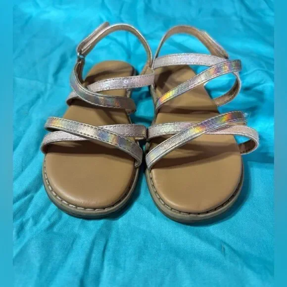 Cat & Jack Sandals Slip Ons Velcro Closure EPC Size 10 Excellent Preloved Condit