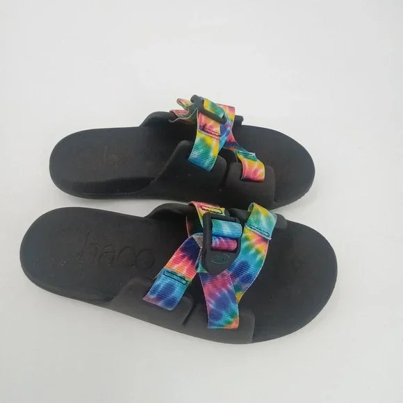 Chaco Chillos Kids Slide Sandals Tie Dye Adjustable Straps Size 5 Junior J107415